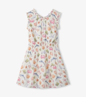 Vintage Sealife Gathered Dress