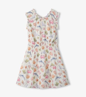Vintage Sealife Gathered Dress