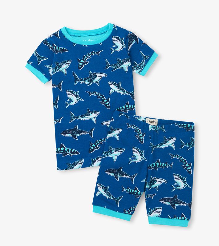 Blue Cotton Shark PJ Set