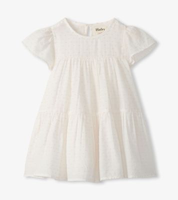 Pearl Blush Swiss Dot Woven Cake Puff Dress