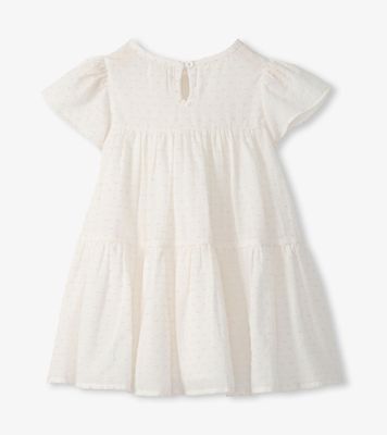 Pearl Blush Swiss Dot Woven Cake Puff Dress
