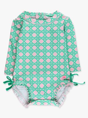 Pink Costal Cane Rashguard Swimsuit