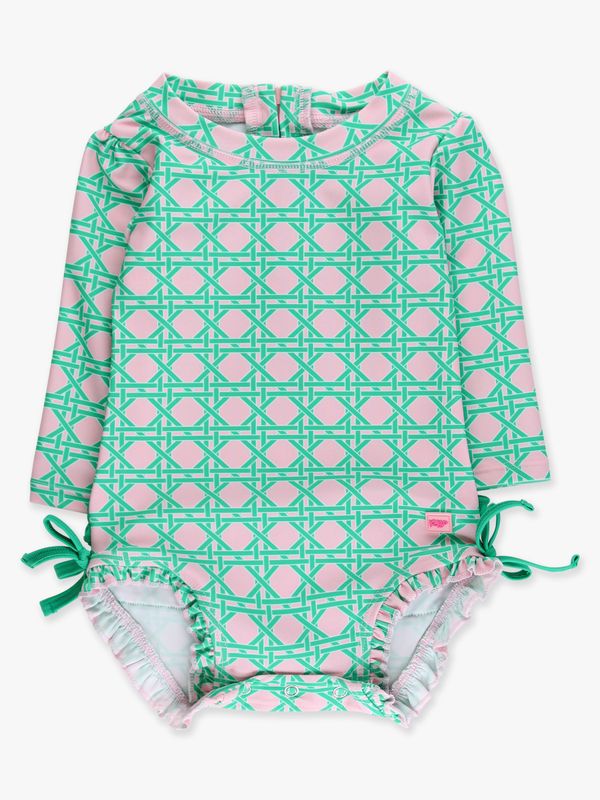 Pink Costal Cane Rashguard Swimsuit