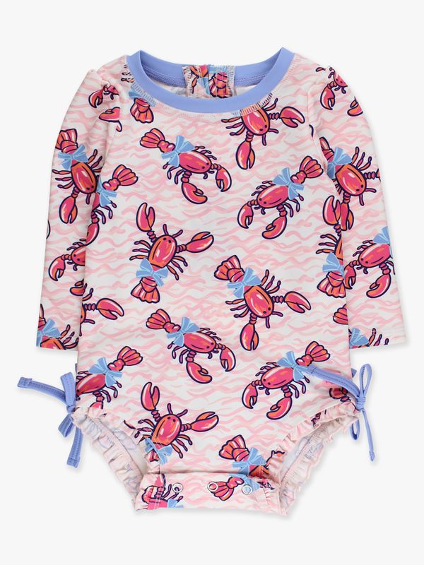 Pink Lobster Lagoon Rashguard Swimsuit