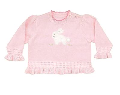 Pink Ruffle Bunny Sweater