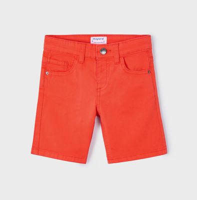 Red Basic 5 Pocket Twill Shorts