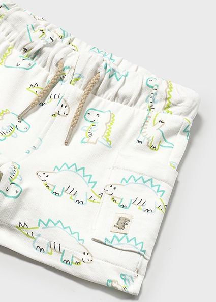 Cream Colorful Dino Short