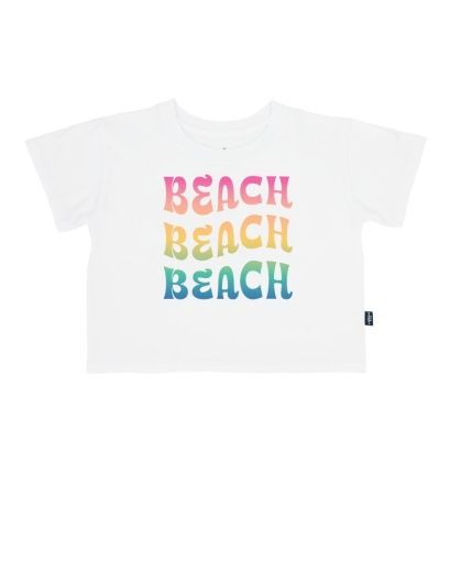 White Boxy Beach Tee, Size: 2-3Y