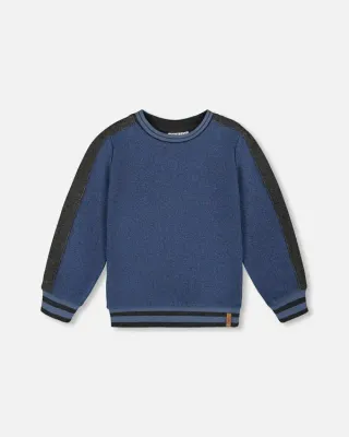 Dark Blue Flat Back Rib Sweatshirt
