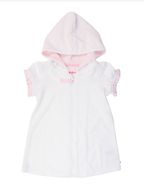 White Terry Full-Zip Cover Up