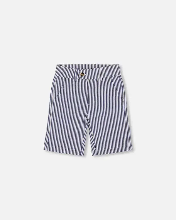 Striped Mazarine Blue Bermuda Short