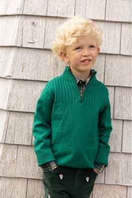 Green Aspen 1/4 Zip Sweater