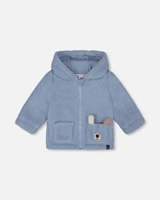 Blue Pup Plush Hooded Jacket