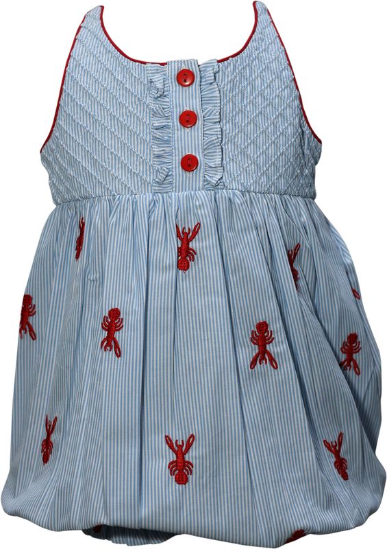 Lobster Back+Embroidery All Over Romper