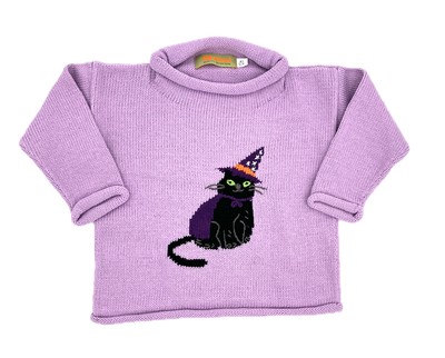 Witch Cat Lavender Sweater