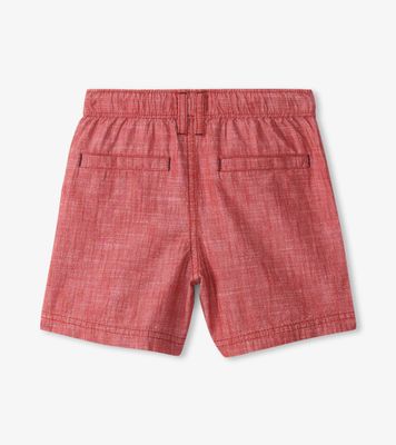 Red Nautical Chambray Woven Short
