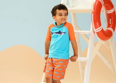 Orange Shark Tank Board Shorts