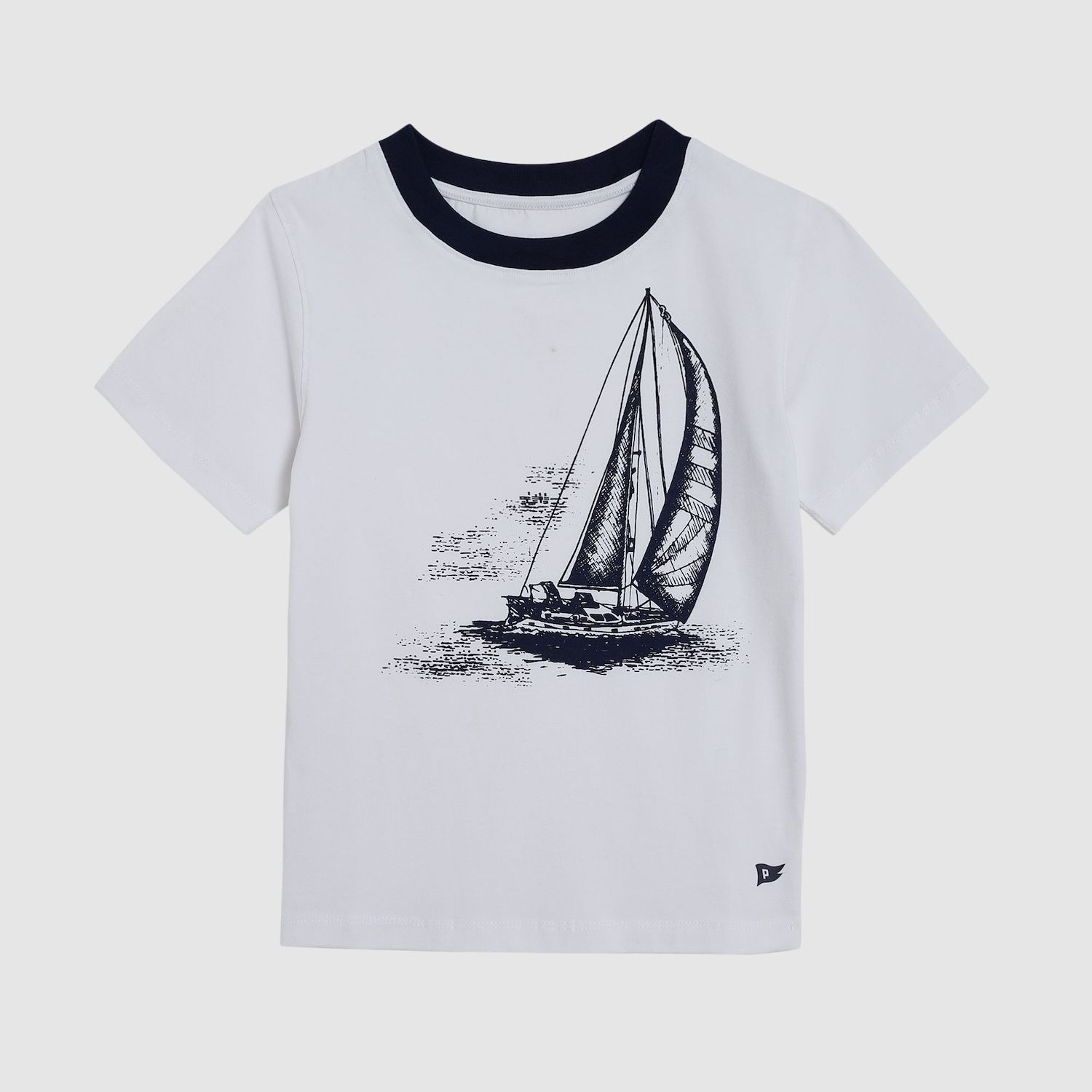 White Organic Sailboat Tee