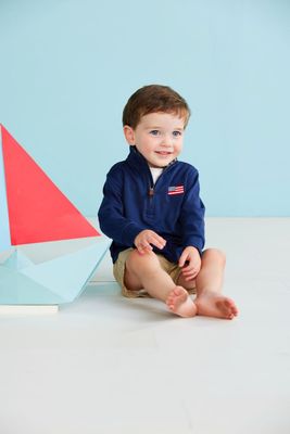 Navy Flag Quarter Zip