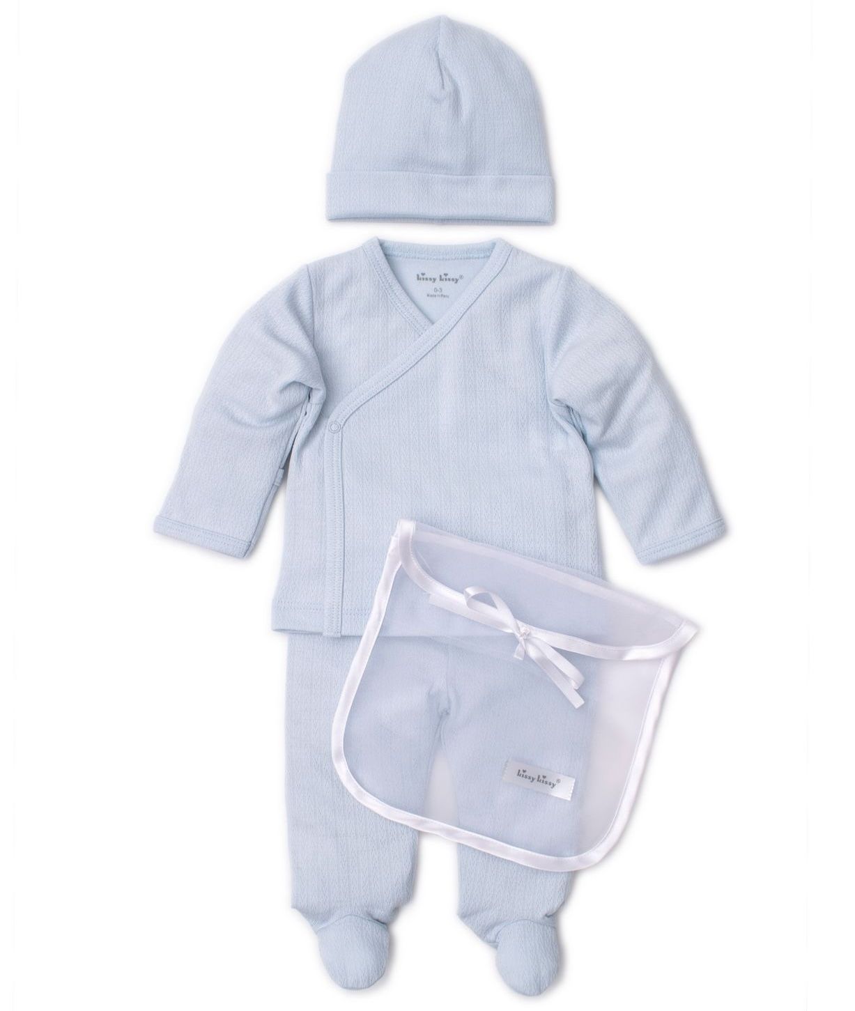 Light Blue Pointelle Footie Set