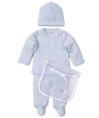Light Blue Pointelle Footie Set