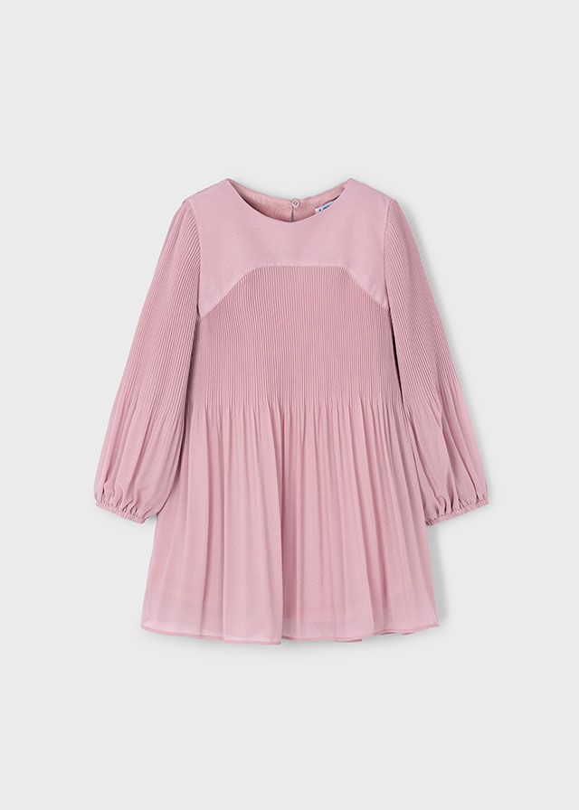 Peasant Pleated Blush Dress