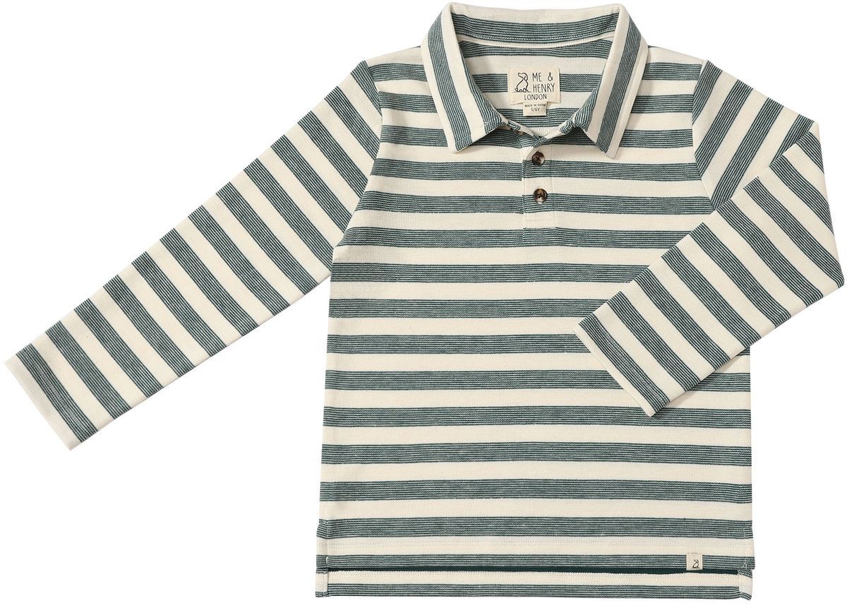 Green+Cream Stripe Midway Polo