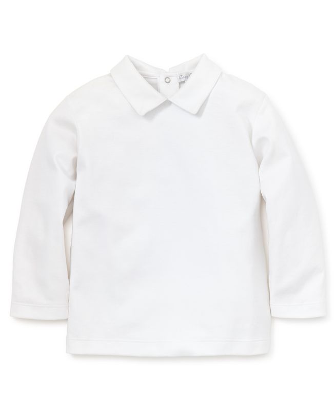 White Long-sleeve with Knit Collar