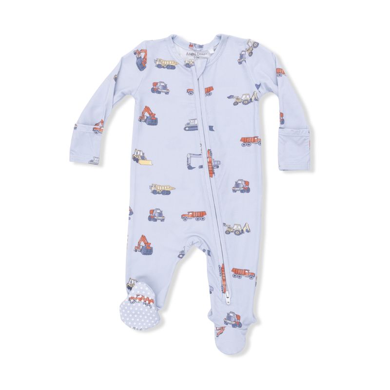 Construction Vehicles - 2 Way Zipper Footie