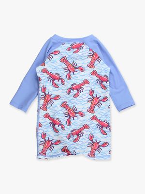 Blue Lobster Lagoon Long Sleeve One Piece Rashguard