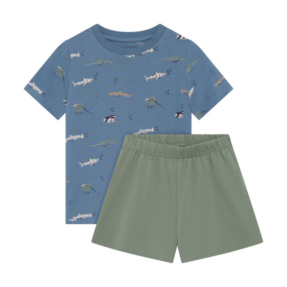 Blue Shadow Shark T-shirt+Short Set
