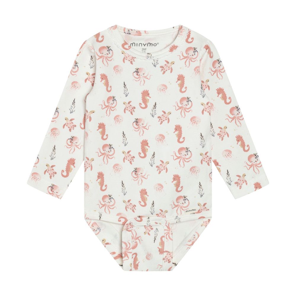 Pink Sea Creatures Long-sleeve Bodysuit