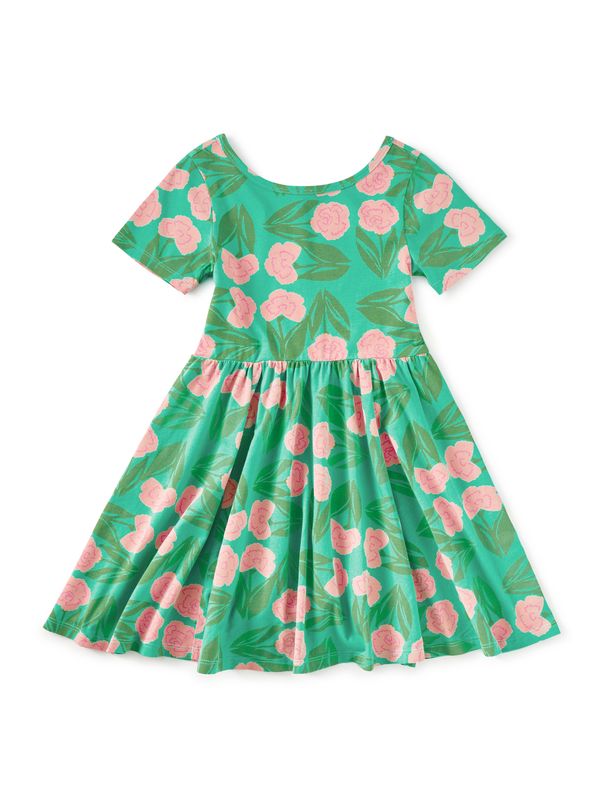 Carnation Floral Short-sleeve Ballet Dress