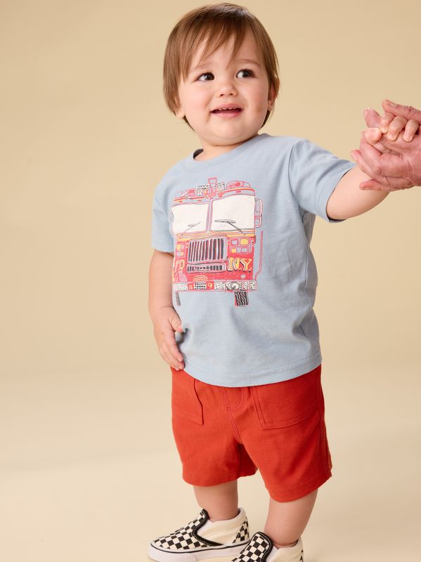 Grey Fire Truck Graphic Tee