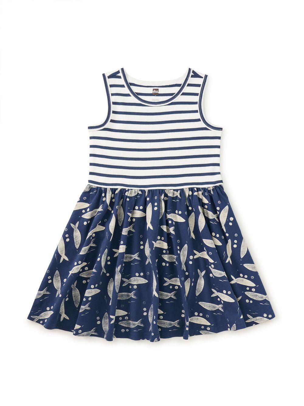 Blockprint Sardines Tank Skirted Dress