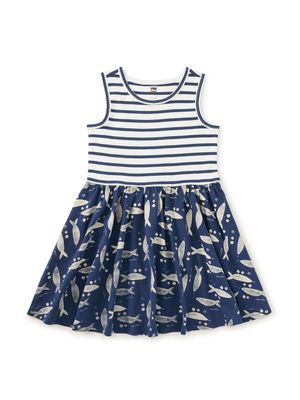 Blockprint Sardines Tank Skirted Dress