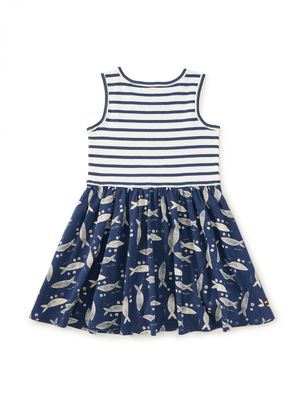 Blockprint Sardines Tank Skirted Dress
