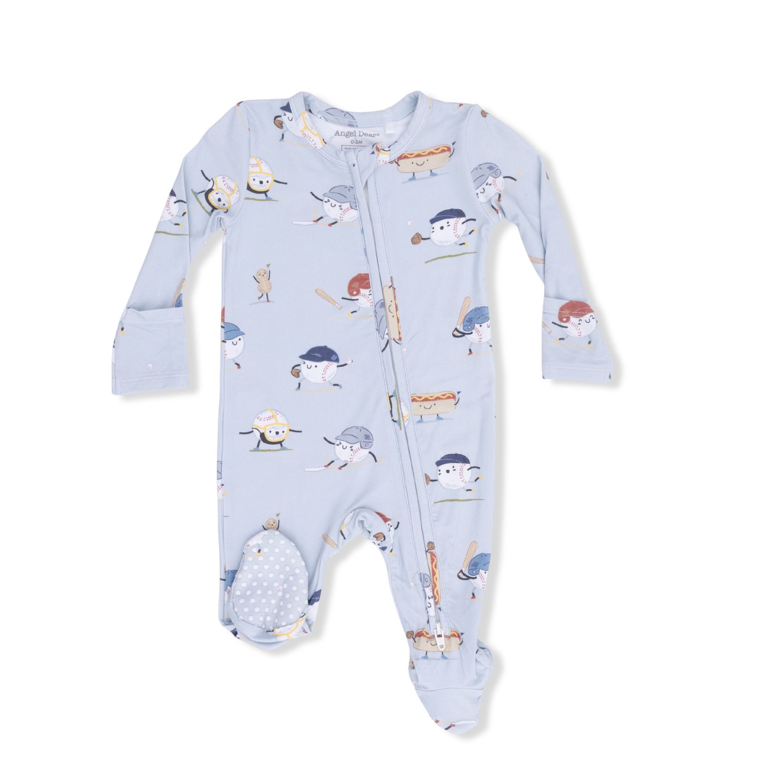 Baseballs Playing Baseball - 2 Way Zipper Footie