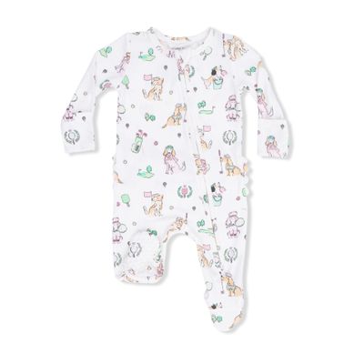 Country Club Dogs Pink - 2 Way Zipper Footie