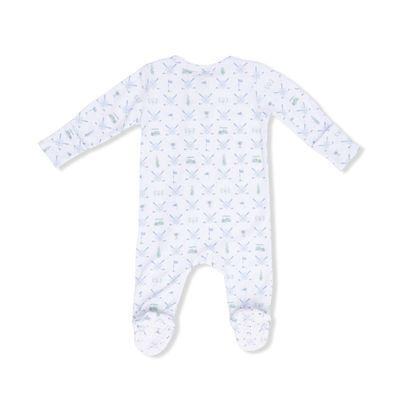 Golf Trellis Blue - 2 Way Zipper Footie