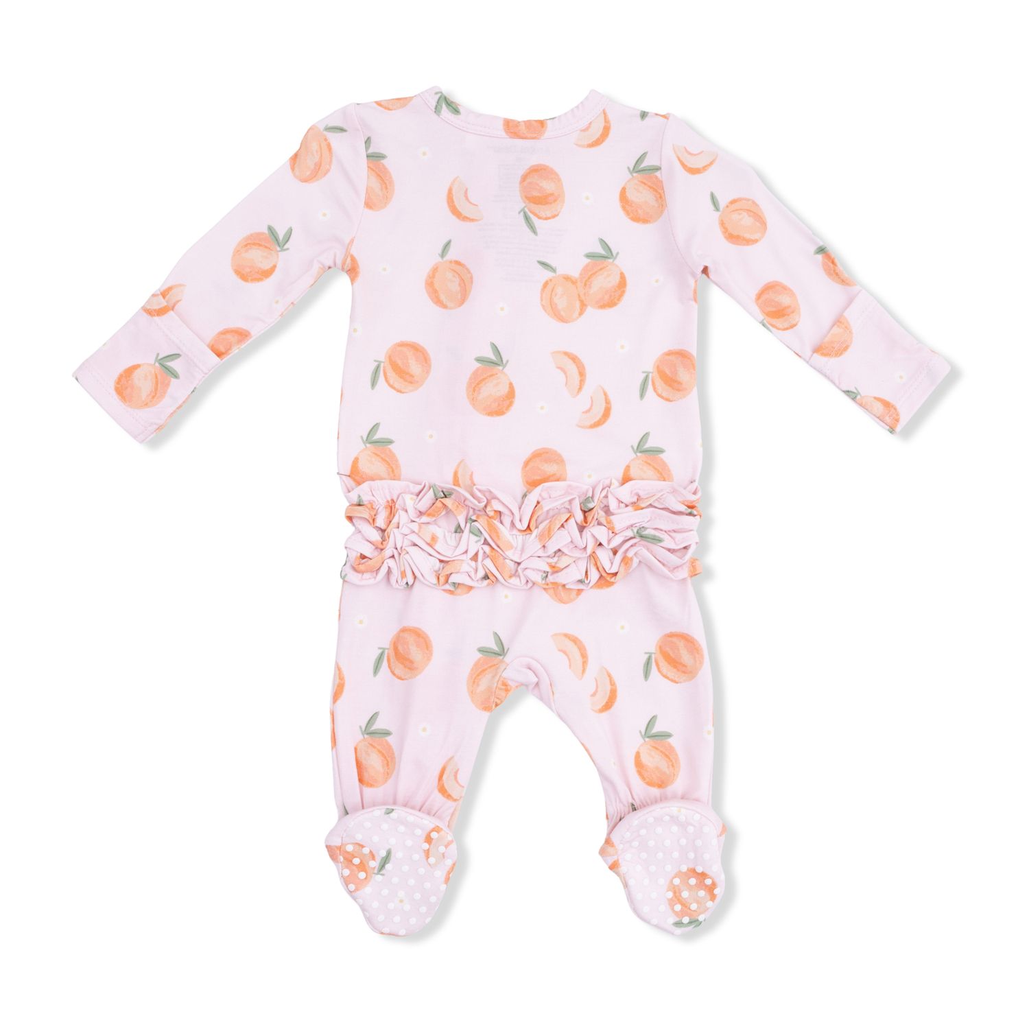 Sweet Peach - 2 Way Ruffle Back Zipper Footie