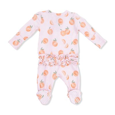 Sweet Peach - 2 Way Ruffle Back Zipper Footie