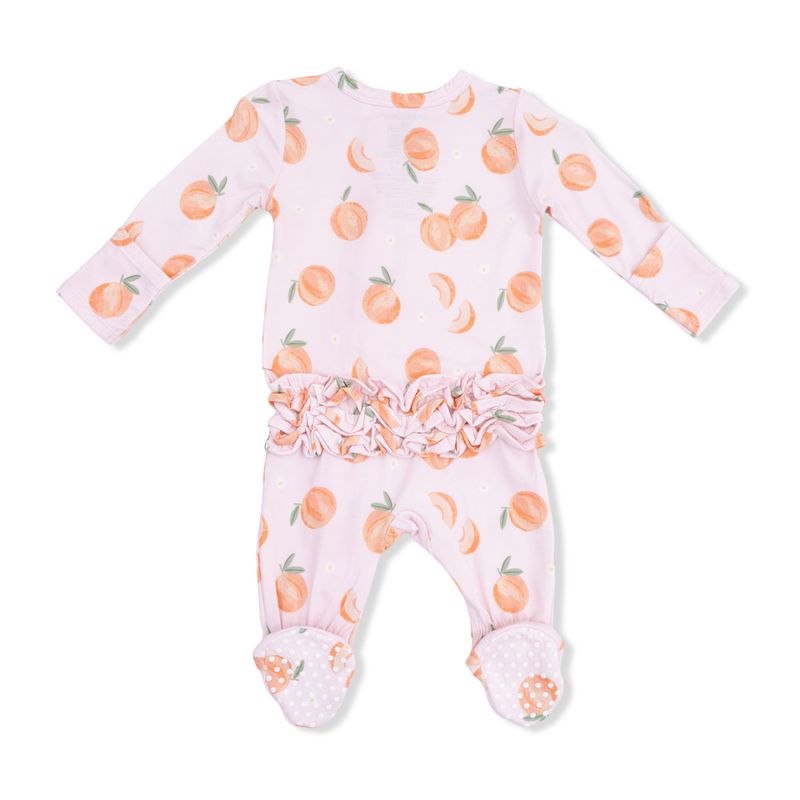 Sweet Peach - 2 Way Ruffle Back Zipper Footie