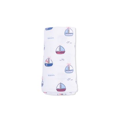 Bubbly Sailboats Pink - Swaddle Blanket