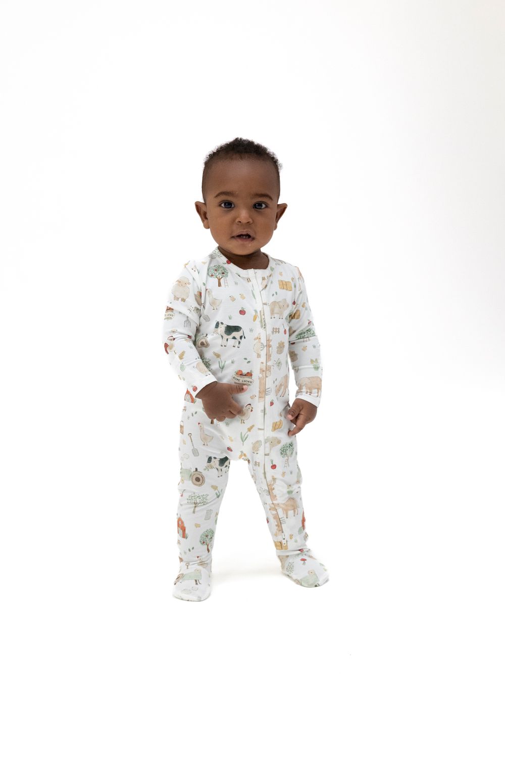 Cute Farm Animals Uni - 2 Way Zipper Footie