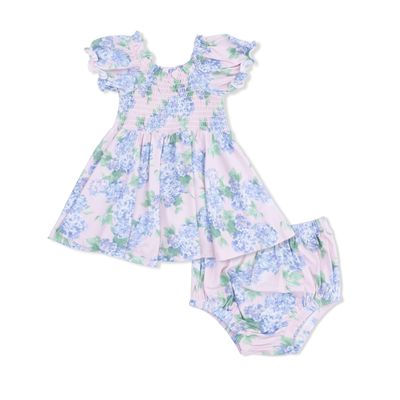 Hydrangeas - Smocked Twirly Dress+Bloomer