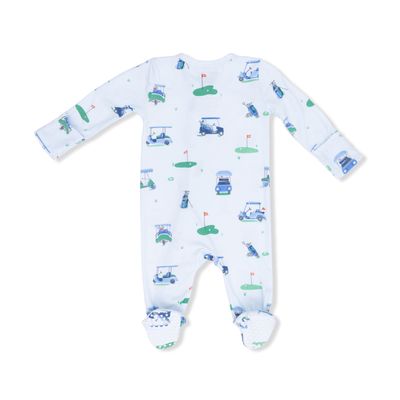 Vintage Golf Carts Blue - 2 Way Zipper Footie