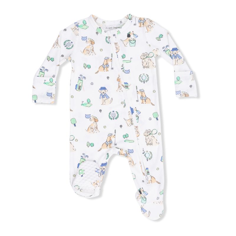 Country Club Dogs Neutral - 2 Way Zipper Footie