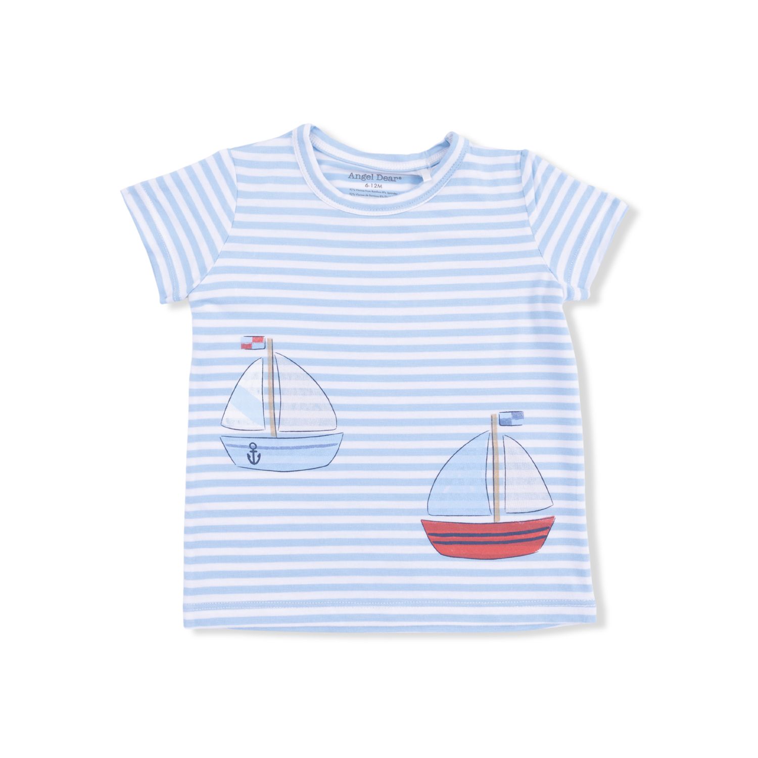 Bubbly Sailboat Stripe - Crew Neck Tee with Cargo Short