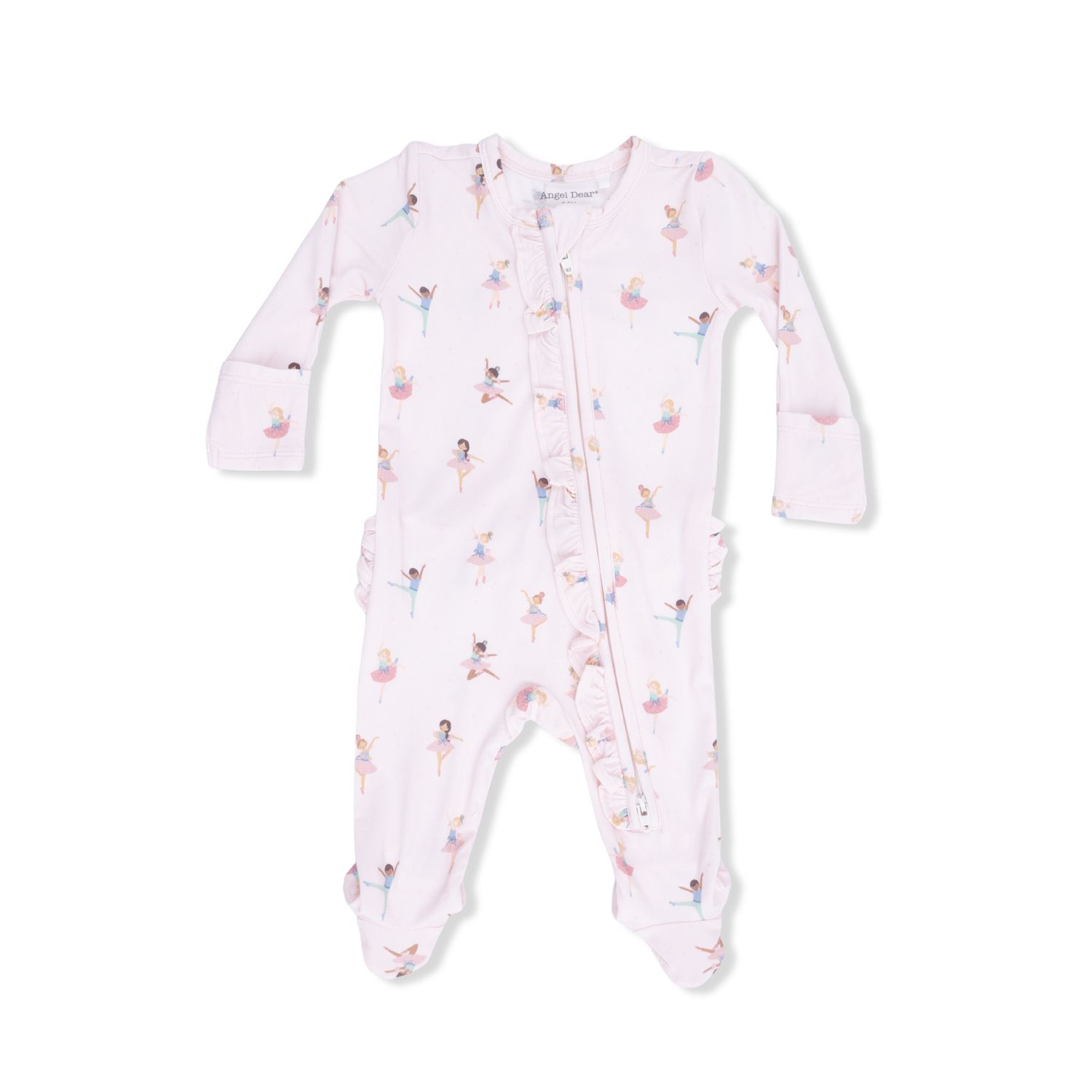Petite Ballet  - 2 Way Ruffle Front Zipper Footie